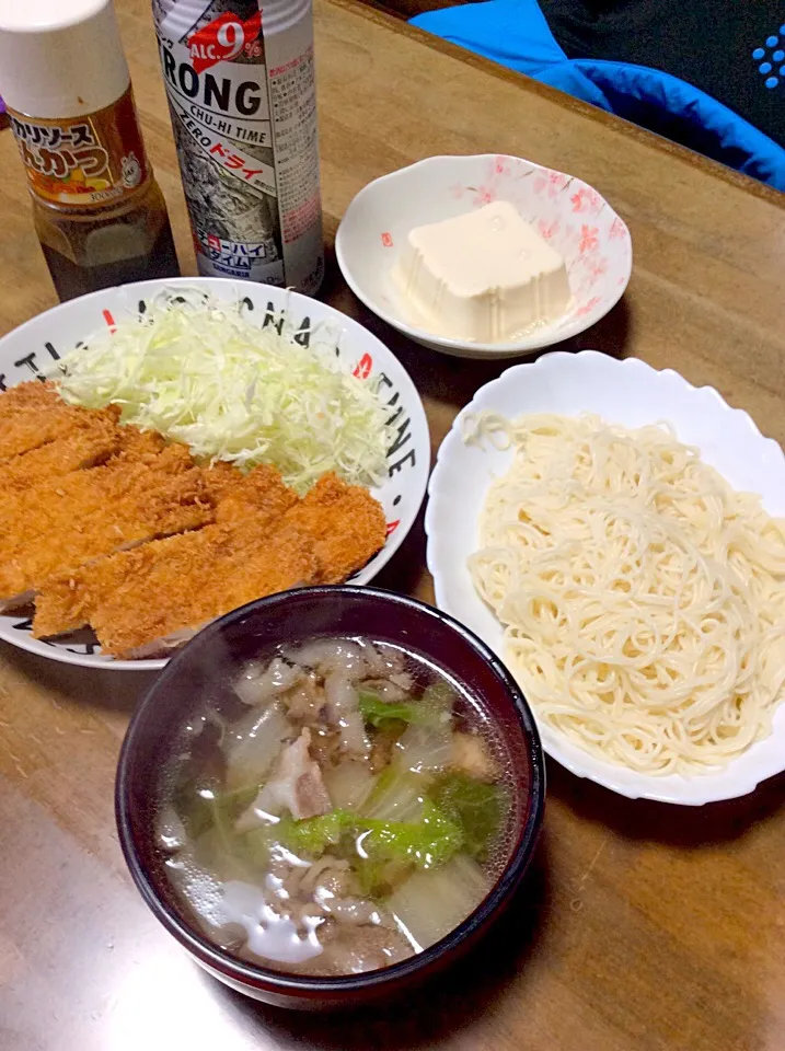 トンカツ定食、豚バラつけのそうめん❤(｡☌ᴗ☌｡)|Norio Fukudaさん