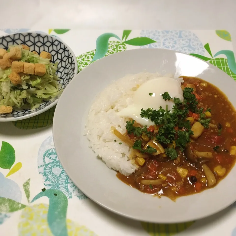 コールスローサラダ・キーマカレー|美也子さん