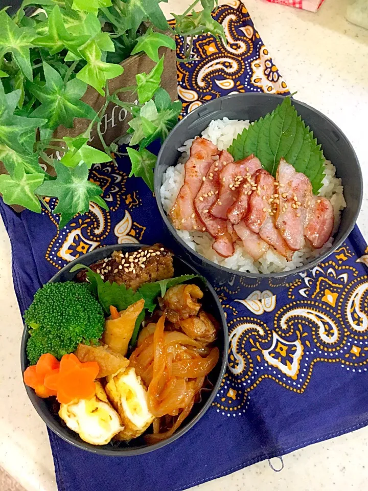 高校男子弁当🏉
✴︎ハンバーグ
✴︎豚肉と玉葱のケチャップ炒め
✴︎塩茹でブロッコリー、にんじん
✴︎卵焼き|emisanさん