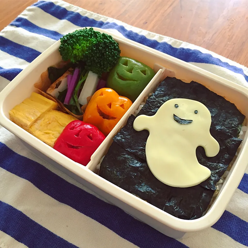 Snapdishの料理写真:ハロウィンパプリカ肉詰めおべんと|Sachiさん