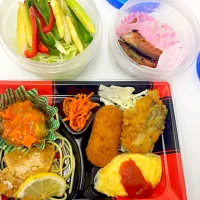 お弁当427kcal アスパラとピーマンのピクルス キャベツの千切り 魚|ちあきさん