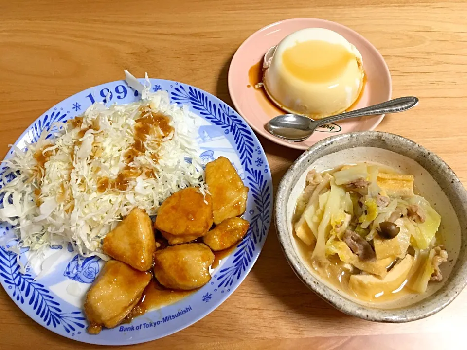 鶏胸肉の照焼き⭐️白菜のごった煮⭐️冷奴|ほなさん