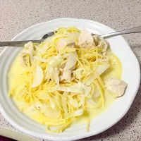 Snapdishの料理写真:ゆでないクリームパスタ|しょーまさん