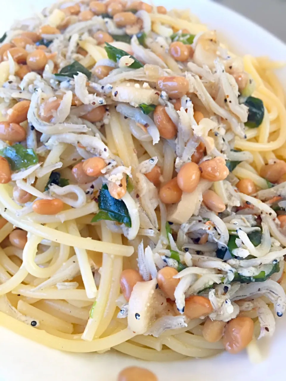 シラスと納豆のパスタを作ってみたよ〜！|Tomyさん