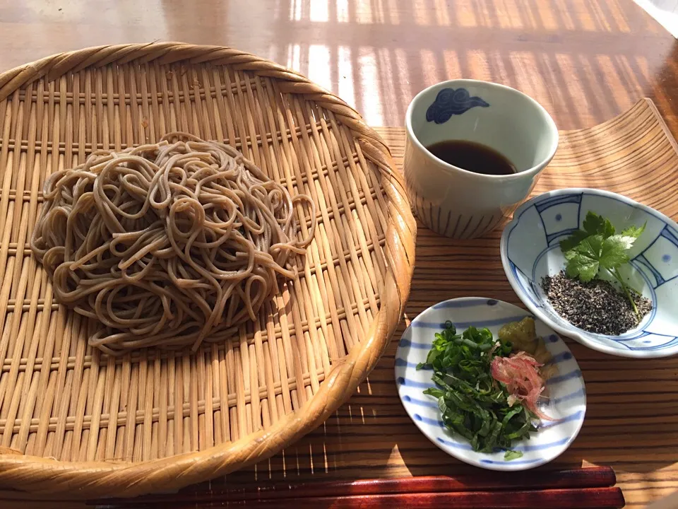 Snapdishの料理写真:自家製の「かえし」で、挽きぐるみそばの「盛りそば」。|はるさん