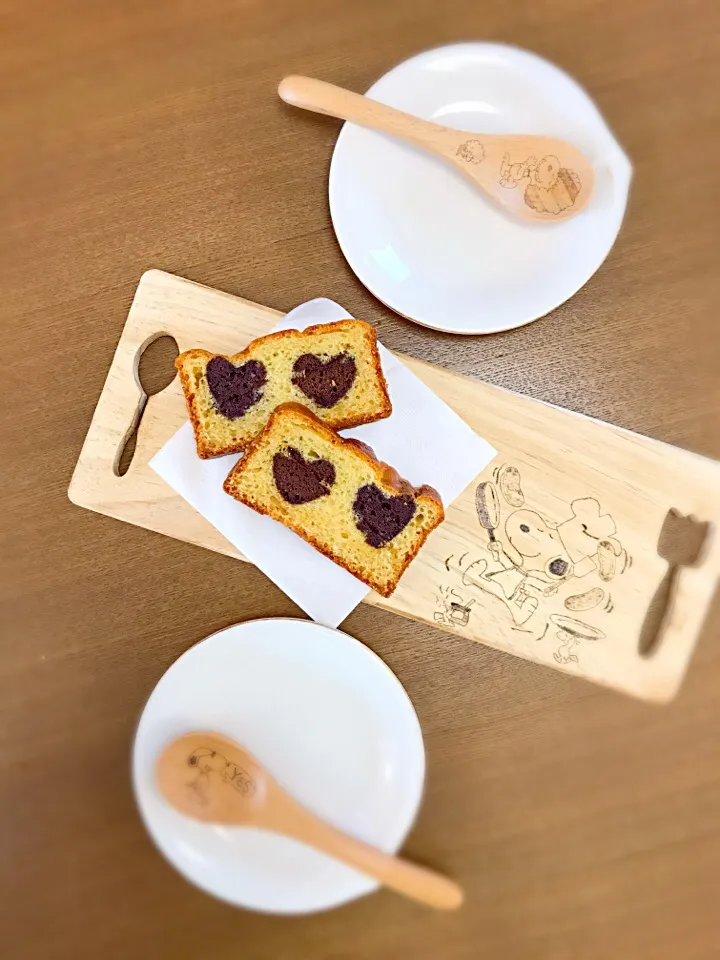 切っても切っても中からハートが出てくるパウンドケーキ♡|ゆうひなままさん