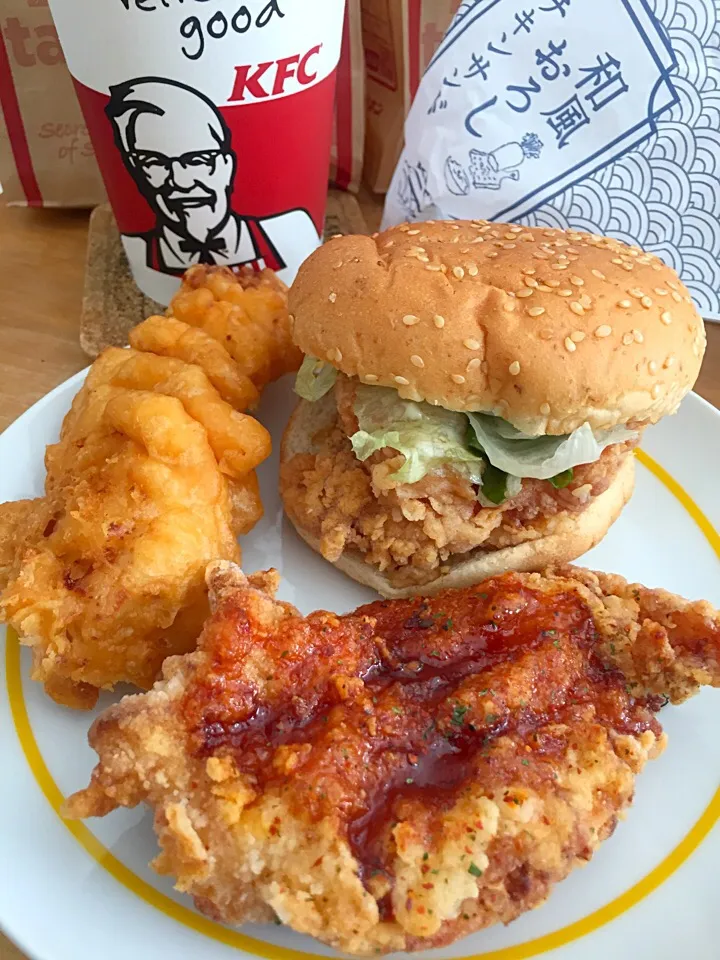 秋の欲張りセット  醤油だれ 和風おろしチキン コーラ ＋クリスピー|るみおんさん