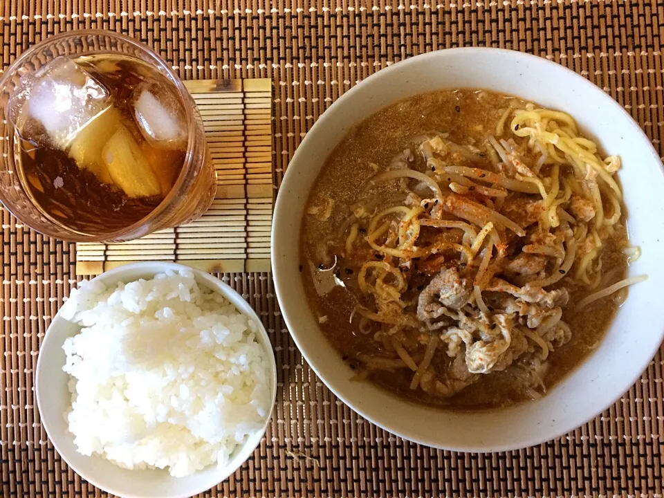 味噌ラーメンライス|ばーさんさん