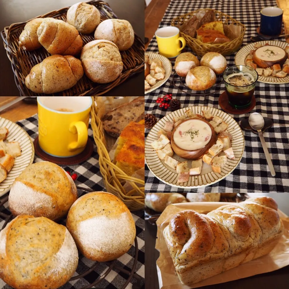 パン教室にて、焙じ茶ミルクミニ食パン、プチパン他☻|みりんさん