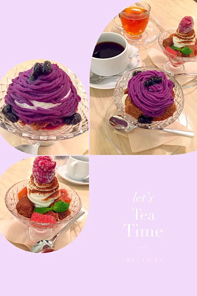 カフェでTea Time ☕️🍰🍓|まみりんごさん