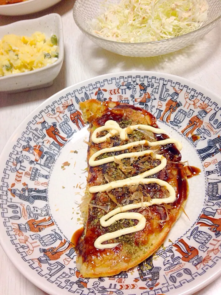 お好み焼き主人と半分こ|あやにん食堂さん