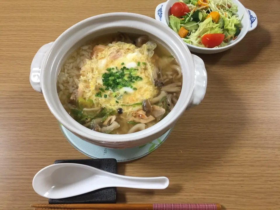 Snapdishの料理写真:鮭雑炊（クックパッド）|aquamarineさん