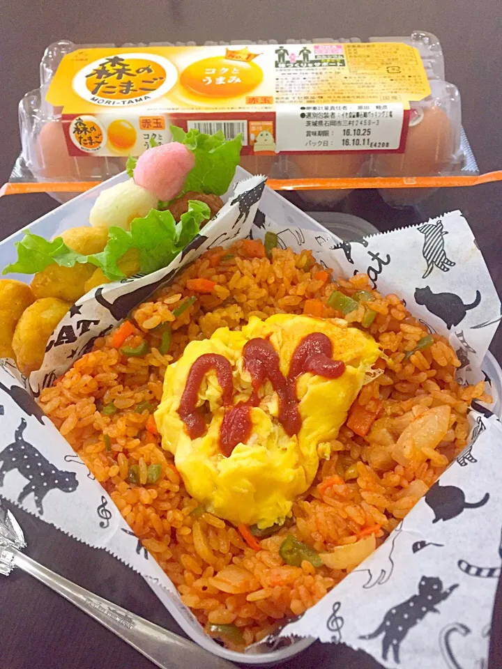 高校2年男子（オムってないチキンライス）弁当🐔|じゅごんさん