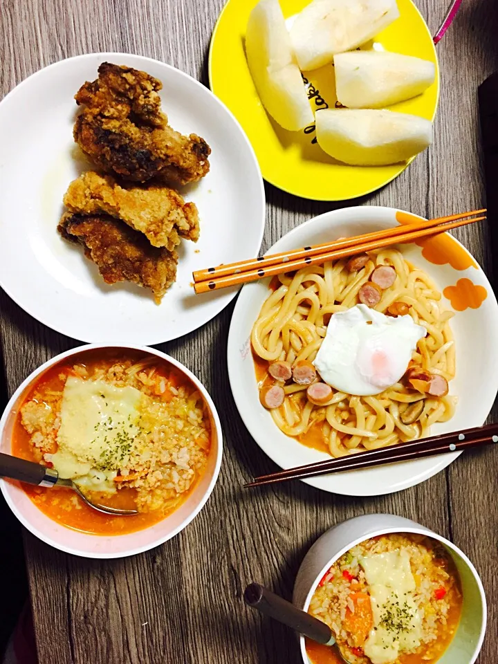 Snapdishの料理写真:キムチチーズリゾット🧀キムチうどん🍴💕|コアラままさん