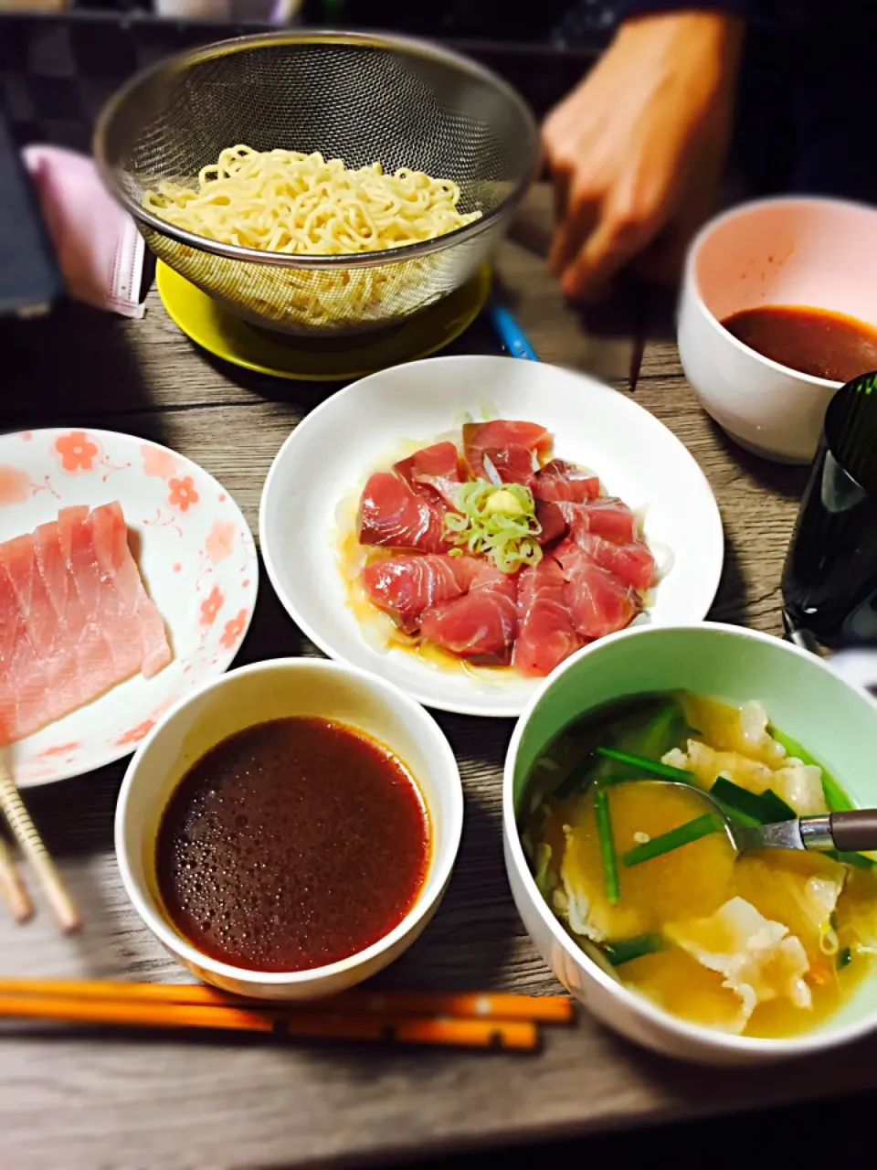 つけ麺とブリのカルパッチョ、お刺身🐟💡|コアラままさん