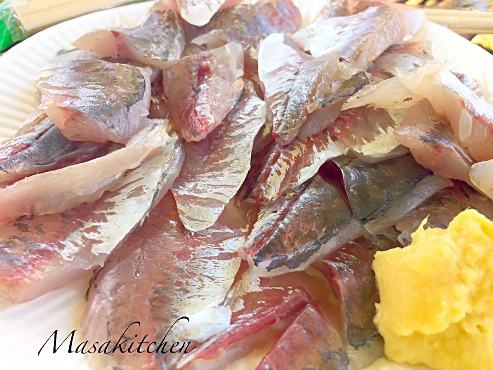 Snapdishの料理写真:Horse mackerel sashimi|Masakiさん