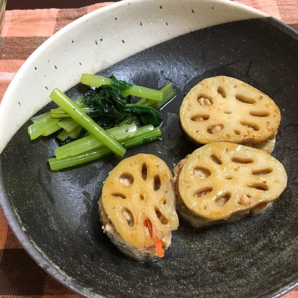 レンコンのはさみ焼き|あさかさん