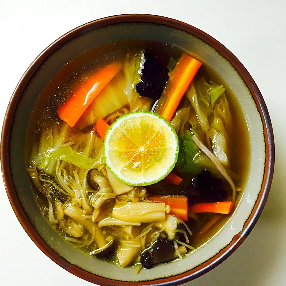 十割蕎麦💚きのこの醤油煮|葉っぱのおさらyokomamaさん