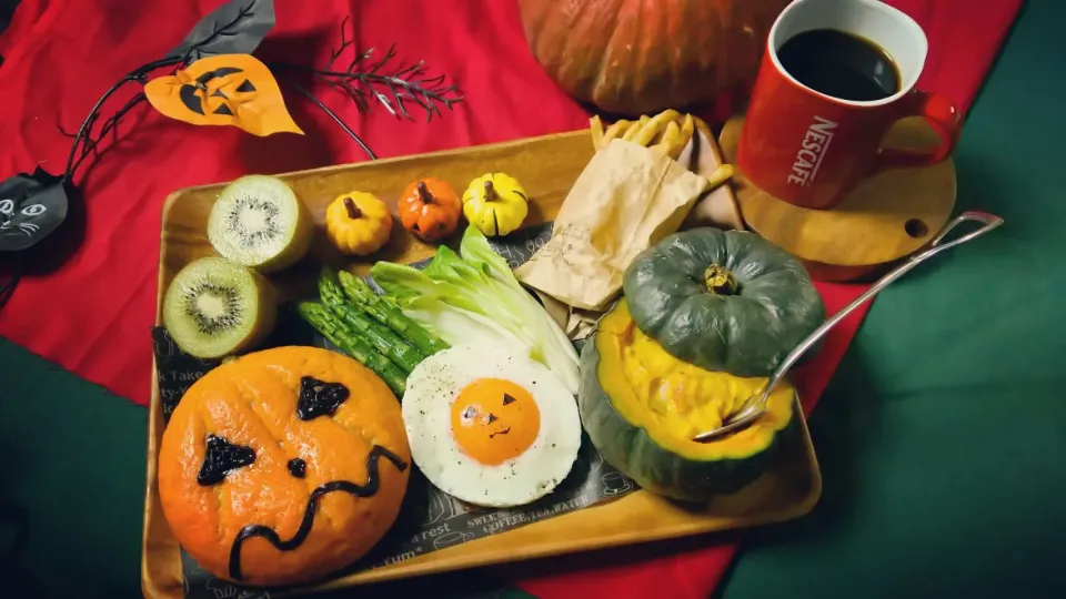 朝ごぱん🍞ハロウィンワンプレート🎃|キム姉さん