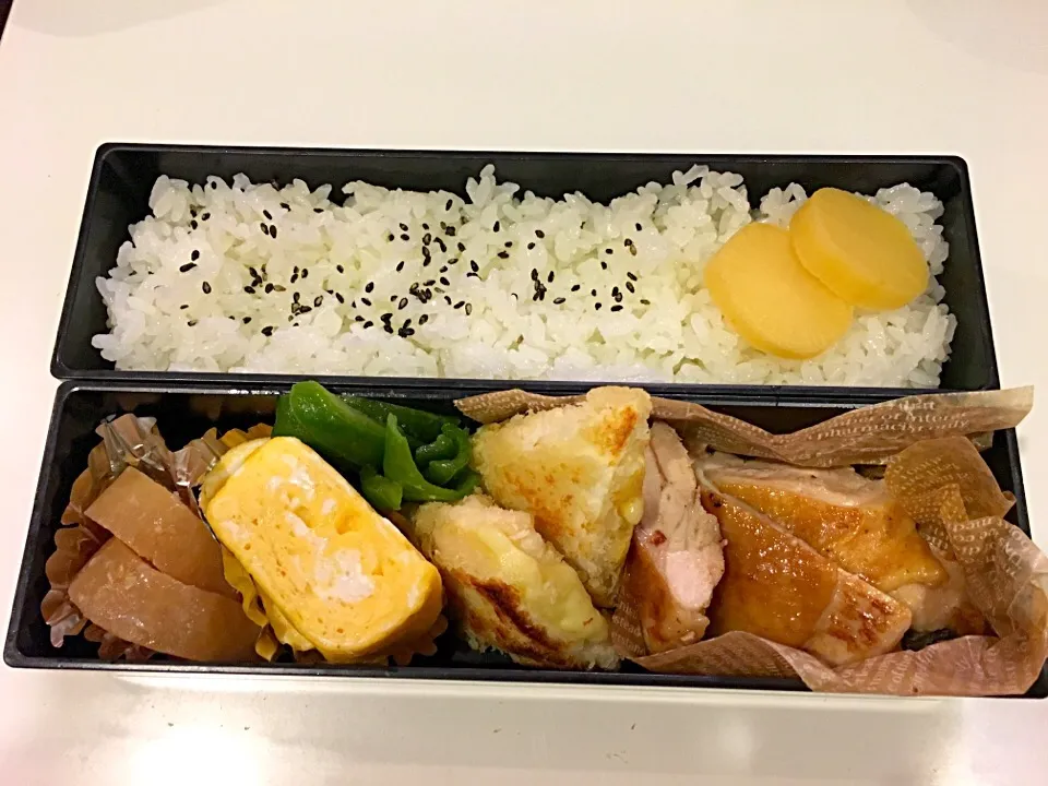 鶏肉の味噌マヨ焼きのお弁当。|Chiharuさん