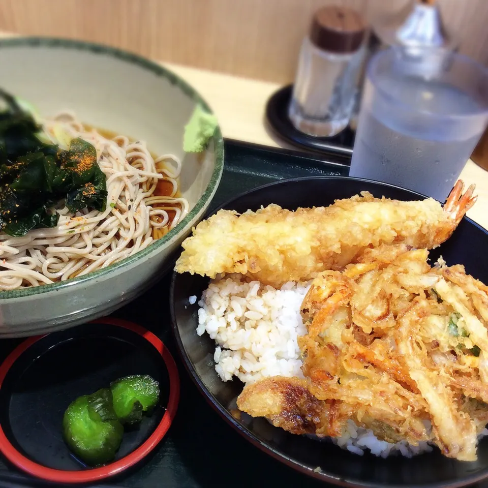 海老とかき揚げ丼 冷たい蕎麦セット 2016.10.18|キラ姫さん