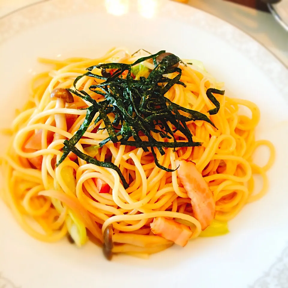 キャベツとベーコンの柚子胡椒パスタ🍝|🍎ゆかりんご🍎さん