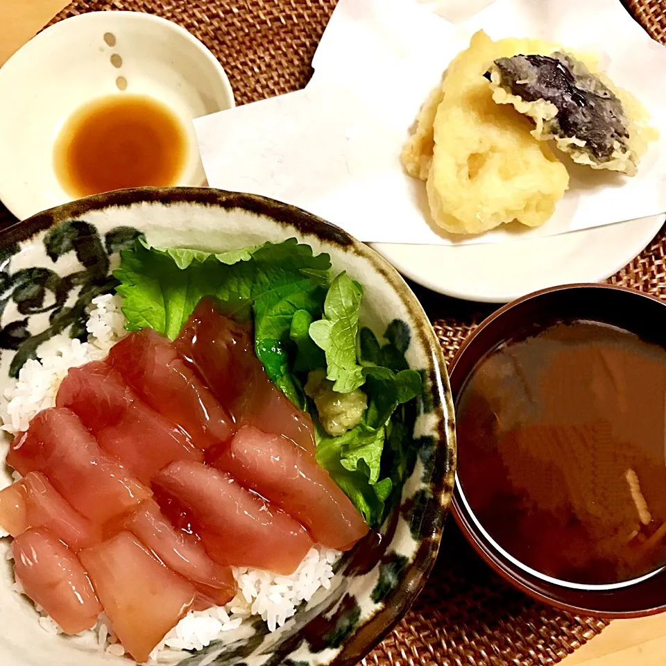 マグロ漬け丼&ミニ野菜天ぷら|chacoさん