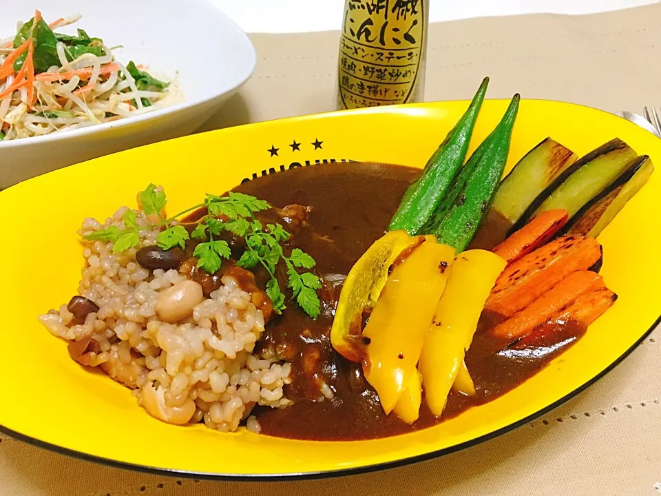 Snapdishの料理写真:カレープラスグリル野菜。|Makanaさん