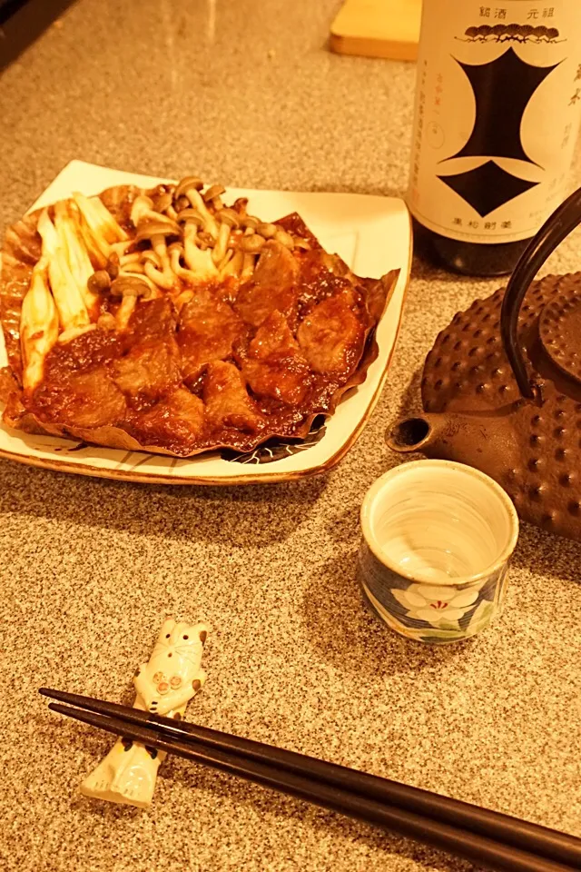 Snapdishの料理写真:和牛のほうば味噌焼|ユキ❄︎ミライさん