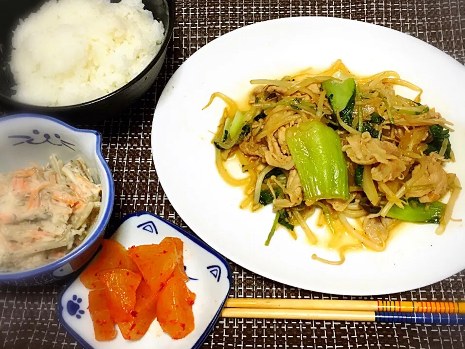 豚肉もやし野菜炒め|くろねこっく🐈‍⬛さん