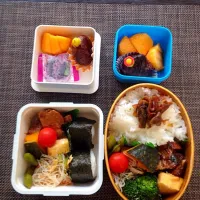 Snapdishの料理写真:年長息子、旦那さんお弁当|ゆみぷぅさん