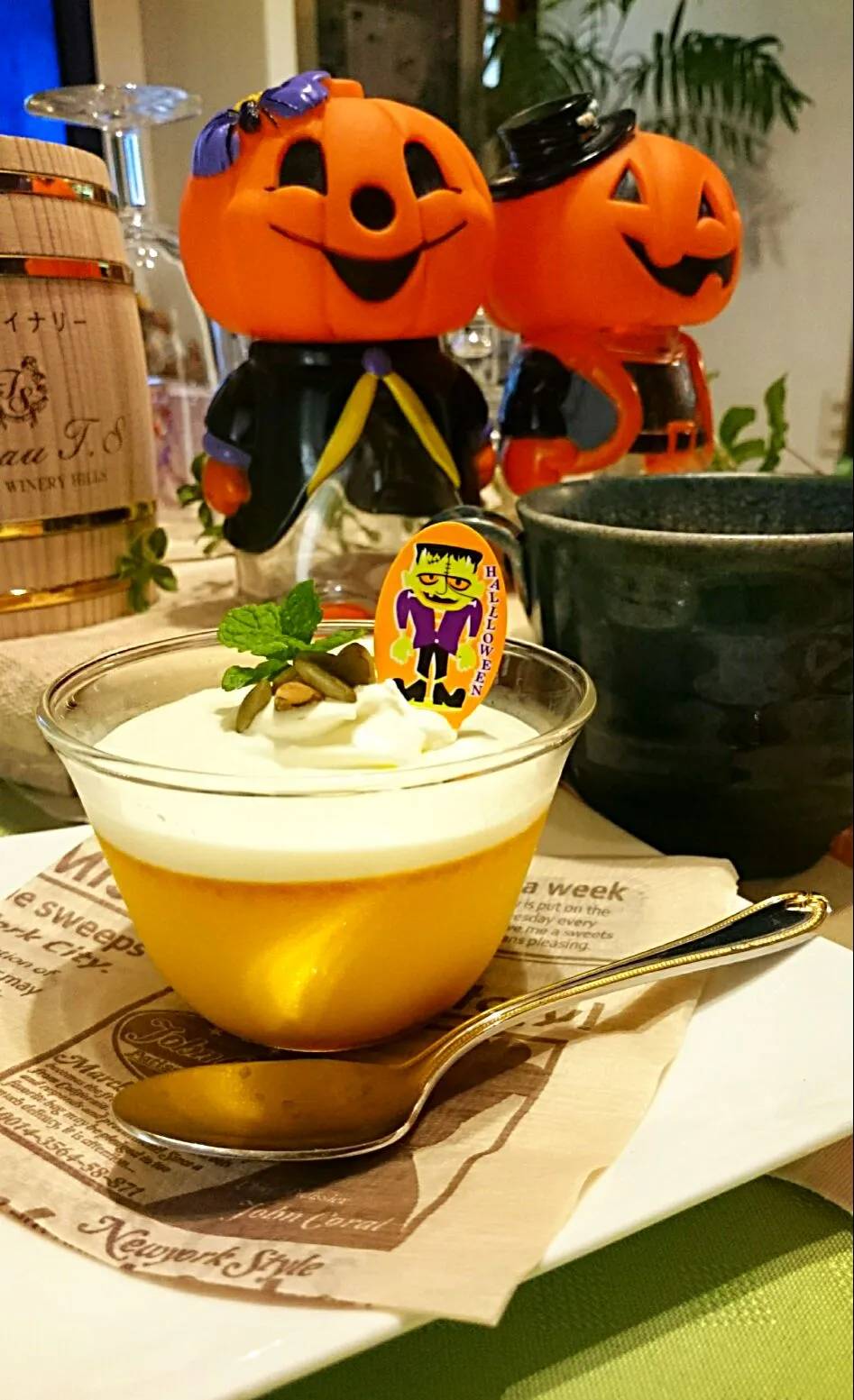 カボチャの濃厚プリン🍮モカ☕で❗＼(^o^)／|ナムナムさん