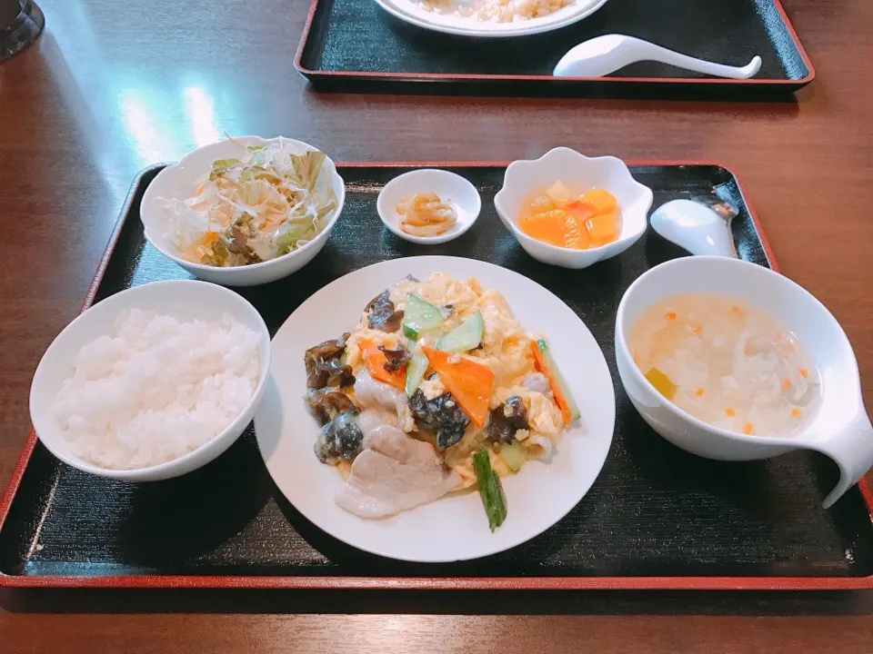 日替わり定食                                                                             豚肉ときくらげの炒め|ちゃみこさん