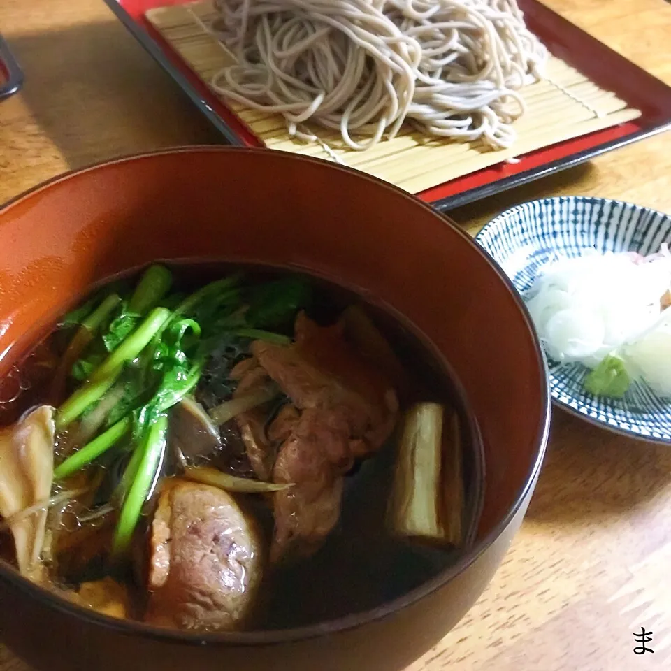 鴨せいろ 舞茸 平茸 芹を入れて。|まる(丸大豆)さん