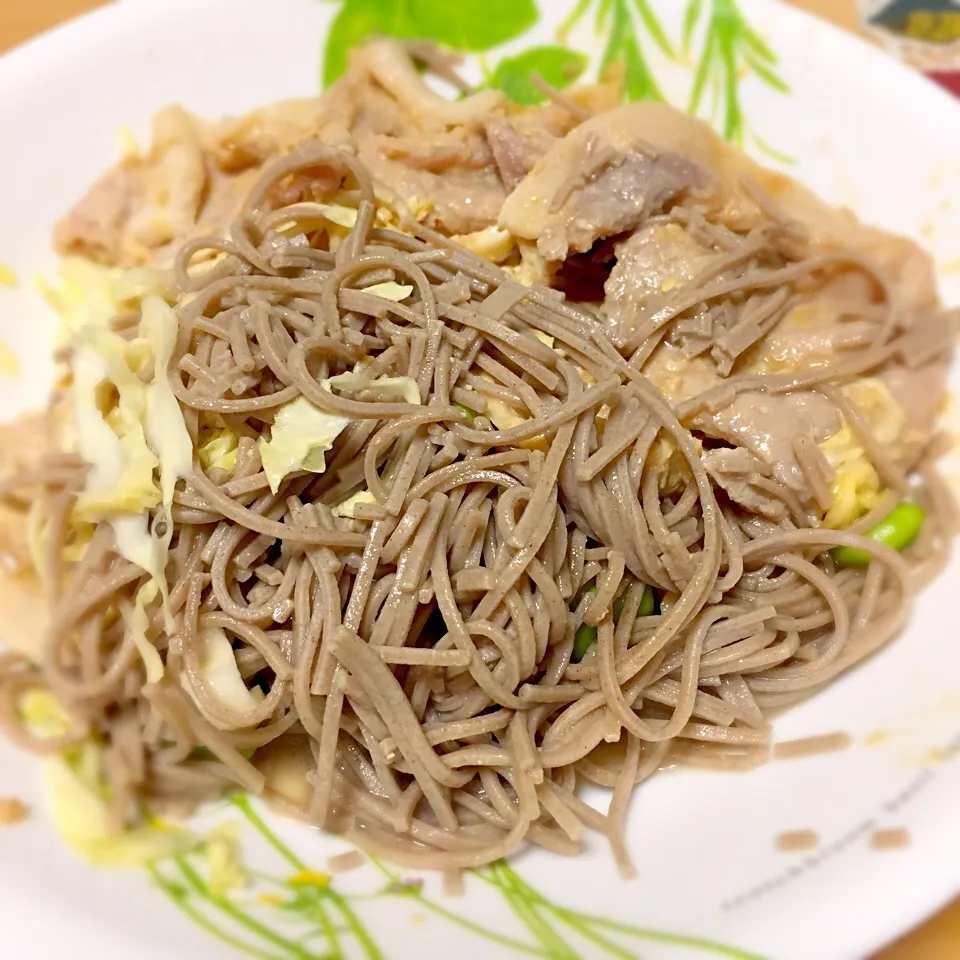 酢味噌生姜焼き、枝豆そば|ゆんみさん