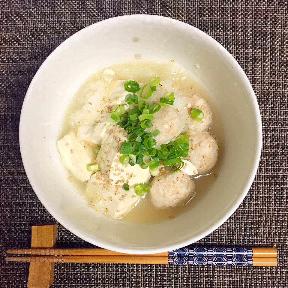 鶏団子とお豆腐のみぞれスープ|みみこさん