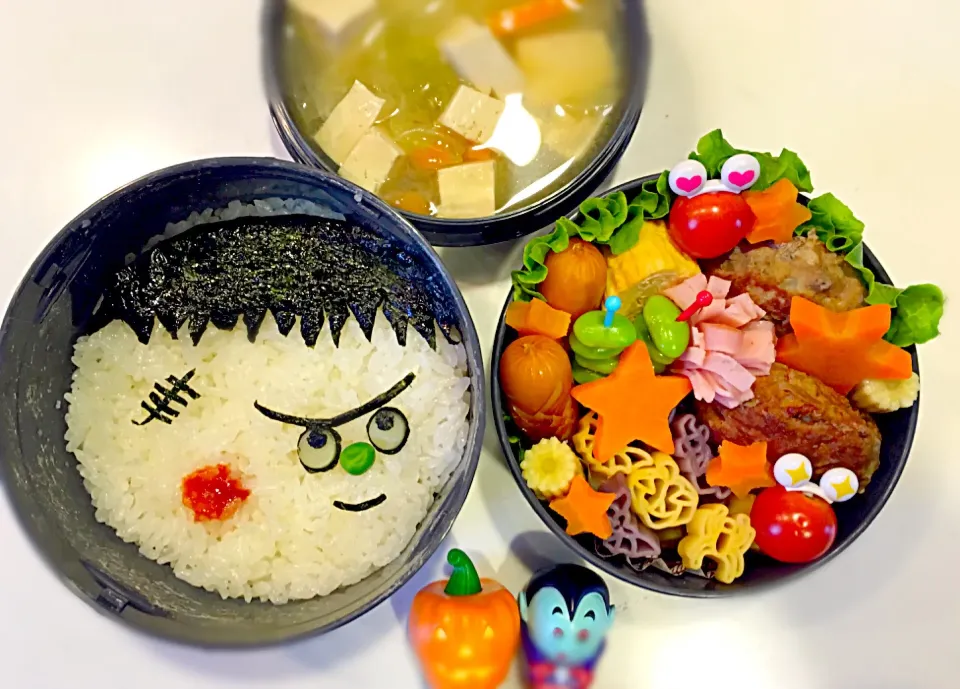 長男、社会見学弁当〜！
フランケンくん🎃😈🎃|なかじー。さん