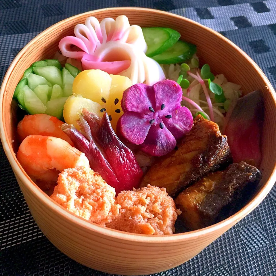 鯛の子煮♡鯖カレー焼き♡和弁|mamimamiさん