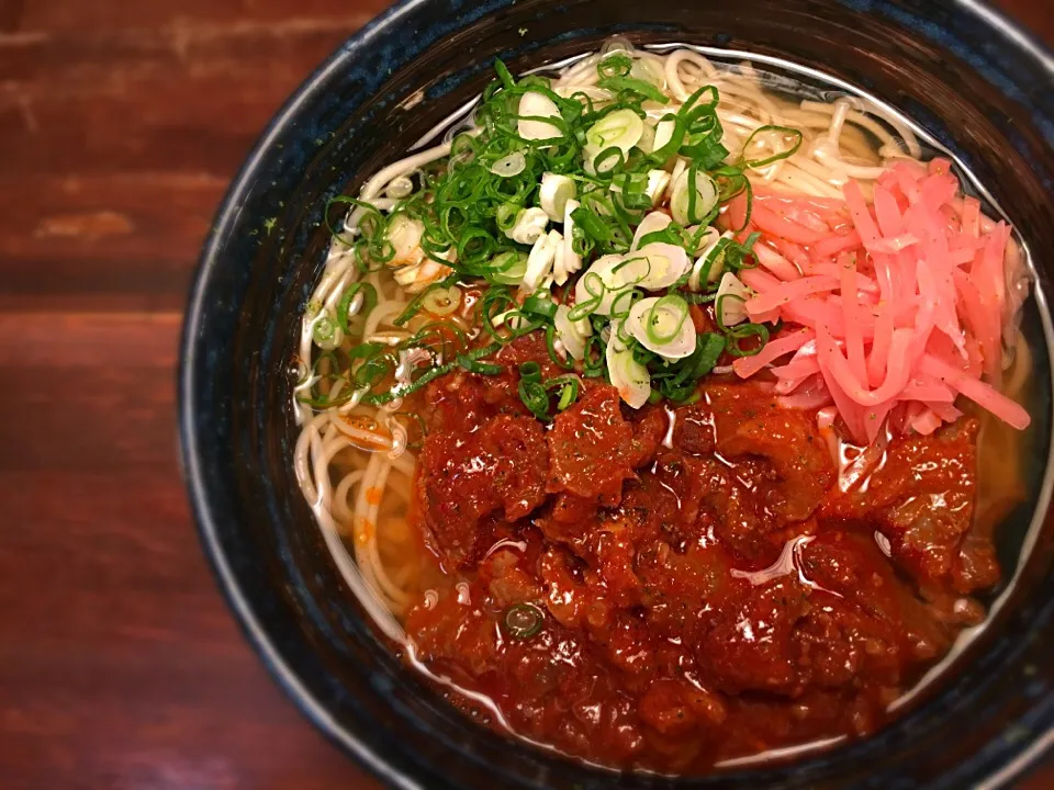 和牛すじ肉と蒟蒻の旨辛温めん3|半田手延べそうめんの店 阿波や壱兆さん