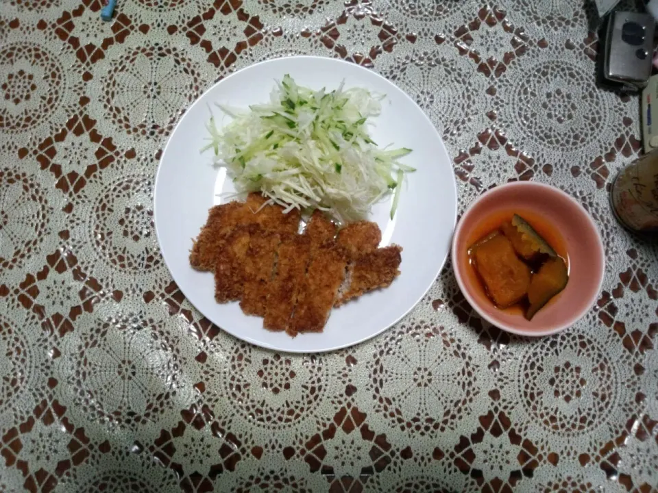 手作りのトンカツとカボチャの煮物|レジデンスさん