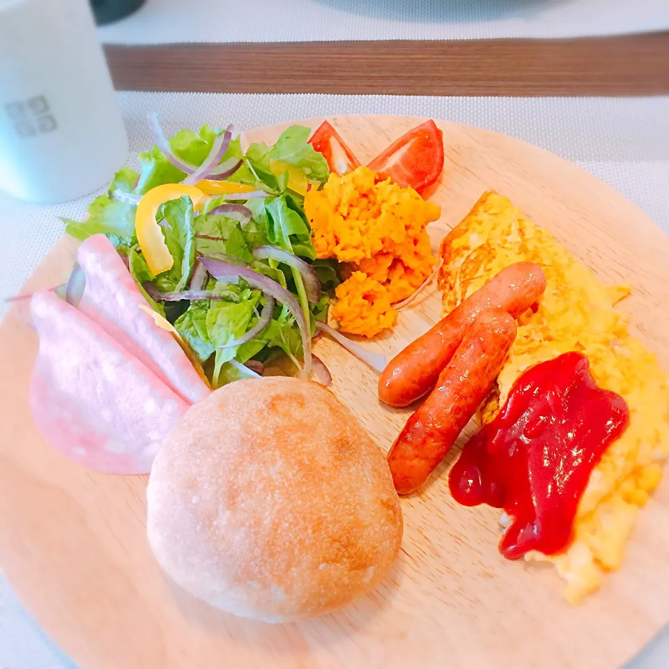 チャバタとモーニングプレート🍞☕️💕|🍎ゆかりんご🍎さん