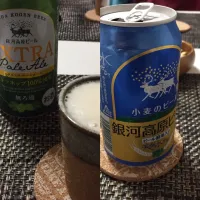 Snapdishの料理写真:銀河高原ビール小麦のビールとエクストラペールエール|kenmaohさん