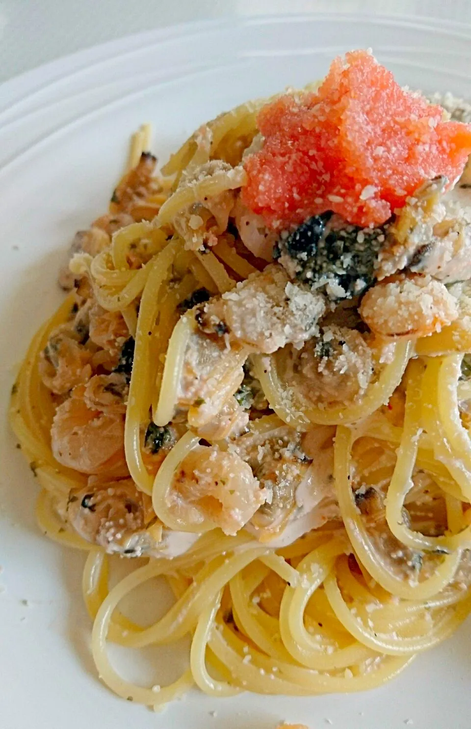 明太子と海苔のシーフードクリームパスタ🍝|じょうさん