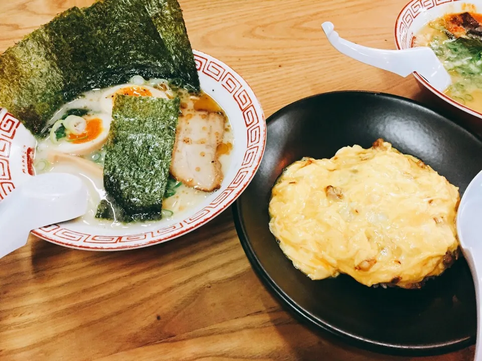 のり玉ラーメン&ふわふわ卵炒飯|momoさん