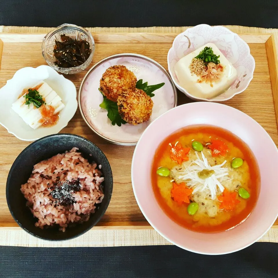 豆腐のとろろ蒸し＆しいたけの肉味噌フライ|Manamiさん