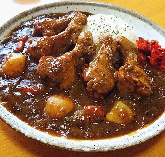 Snapdishの料理写真:無水 手羽元カレー chicken curry|ガク魁‼︎男飯さん