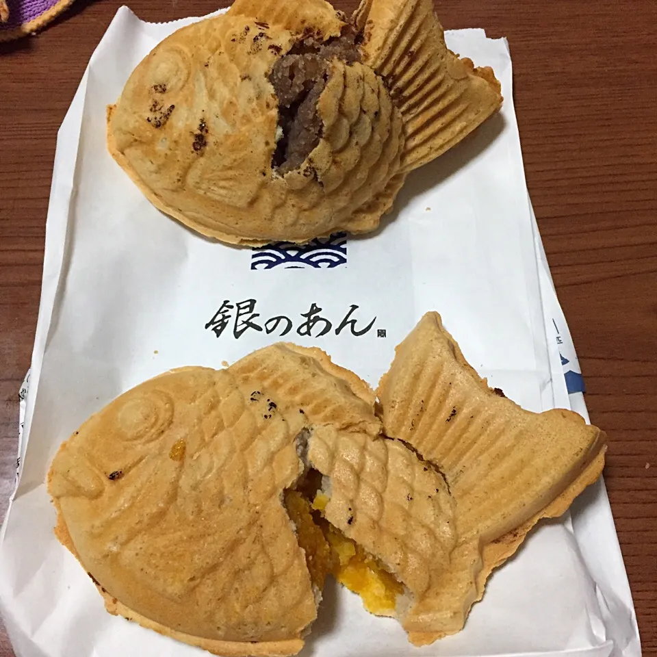 銀のあんのたい焼き💕
期間限定  かぼちゃ🎃あんと甘栗🌰あん|まるちゃんさん