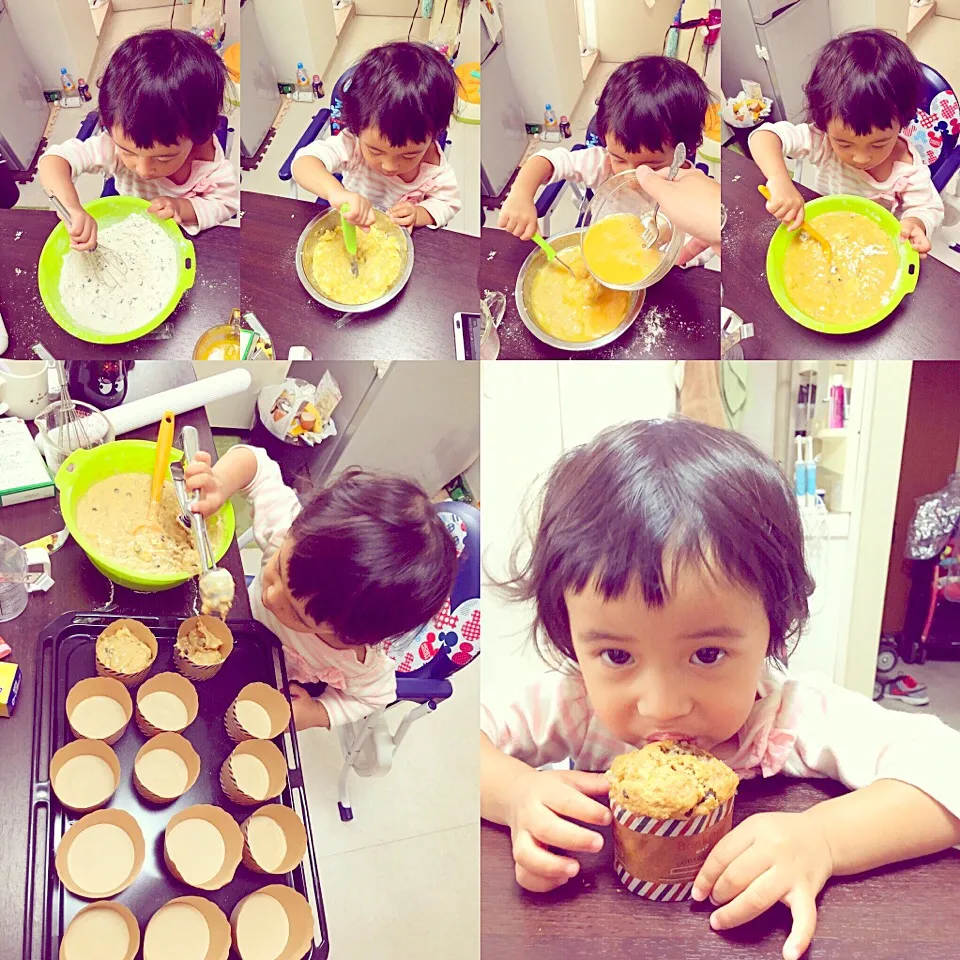 Banana Muffin with Chocolate Chips by my daughter and husband!|ケー ララ・ジョイさん