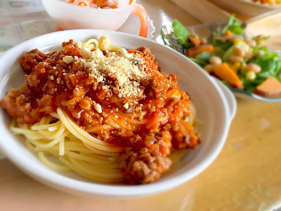 ミートソーススパゲティ🍝|かわちさん