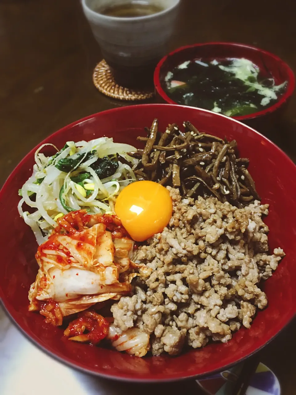 今日の晩ごはん  ビビンパとわかめスープ♨️|omitsuさん